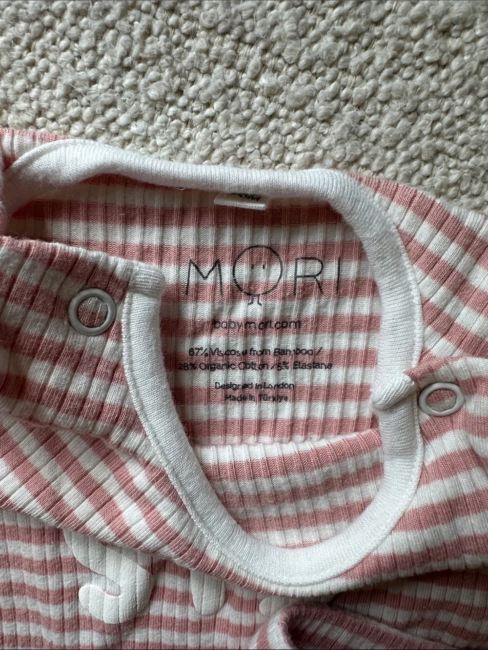 MORI Baby Pink & White Striped Set